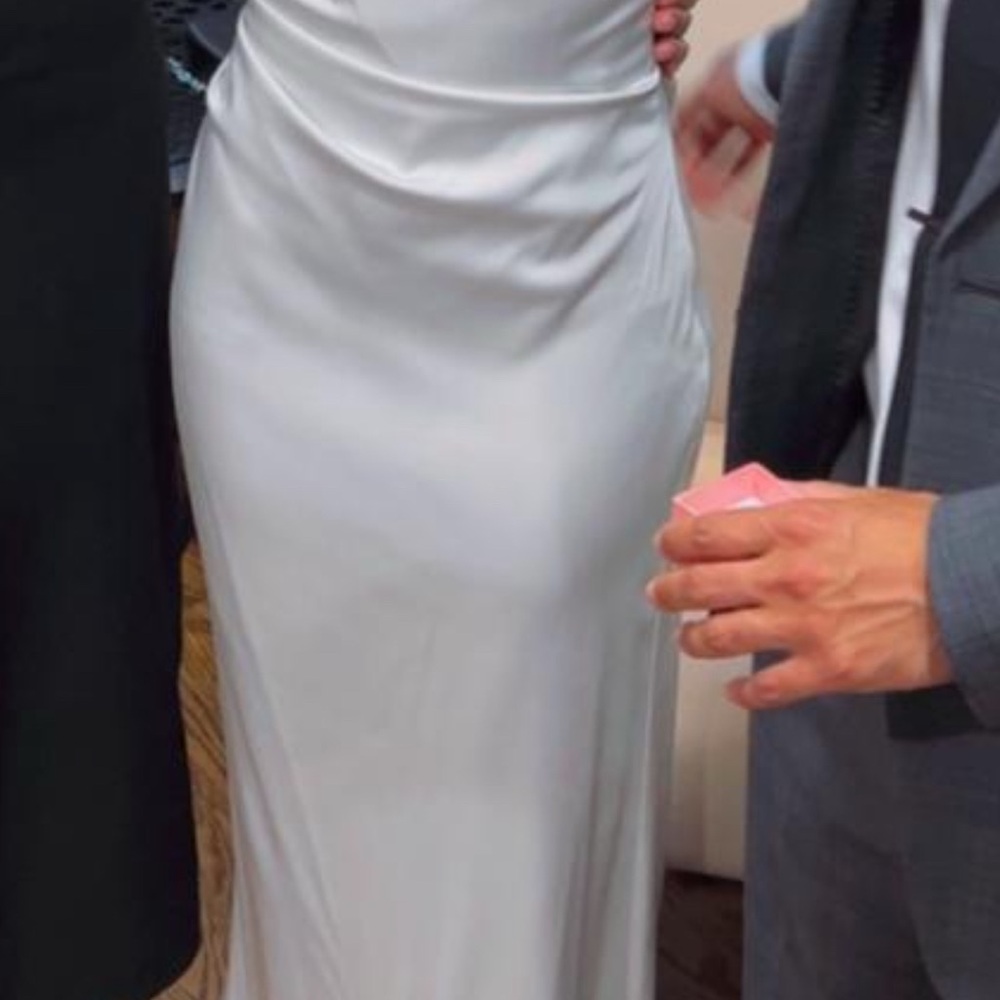 Meshki White Satin Maxi Dress